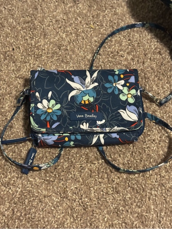 Vera Bradley Handbags - Vera Bradley Navy Floral Crossbody Wallet